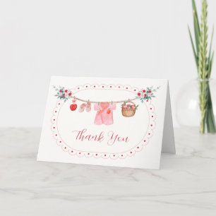 Tarjeta De Agradecimiento Niña Rosa Manzana De Nuestros Ojos Ropa De Bebé Sh