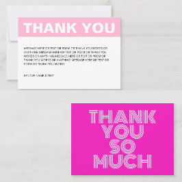 Tarjeta De Agradecimiento Niña rosa simple minimalista