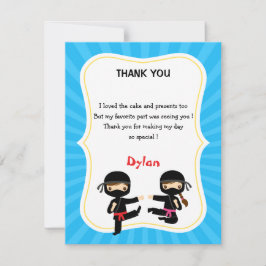 Tarjeta de agradecimiento Ninja - Cumpleaños infan