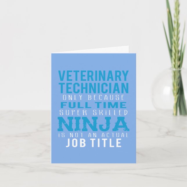 Tarjeta De Agradecimiento Ninja Humor, técnico veterinario (Anverso)