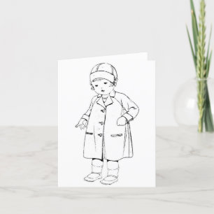 Tarjeta De Agradecimiento Niño en el abrigo