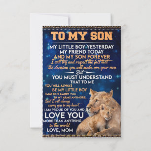 Tarjeta De Agradecimiento Niño Pequeño Ayer Amigo De Hoy, Mamá De León Al Hi