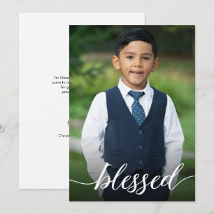 Tarjeta De Agradecimiento Niño Primera Comunión Foto Agradecido