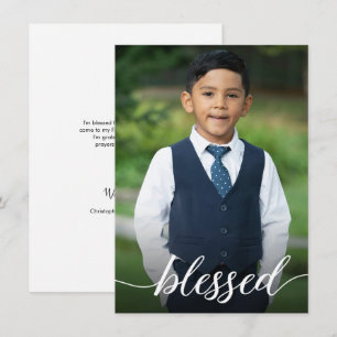 Tarjeta De Agradecimiento Niño Primera Comunión Personalizada Foto Bendito