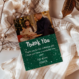 Tarjeta De Agradecimiento Niños Adorables Foto de Navidad