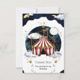 Tarjeta De Agradecimiento Niños Circo Celestial Cumpleaños