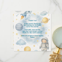 Tarjeta De Agradecimiento Niños Cósmicos Fuera de Este Mundo | Fiesta Espaci