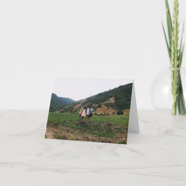 Tarjeta De Agradecimiento Niños de granja filipinos (Anverso)