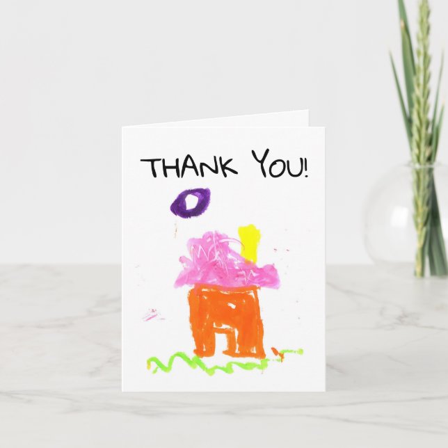 Tarjeta De Agradecimiento Niños de la casa dibujando clientes inmobiliarios  (Anverso)
