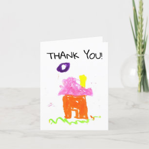 Tarjeta De Agradecimiento Niños de la casa dibujando clientes inmobiliarios 