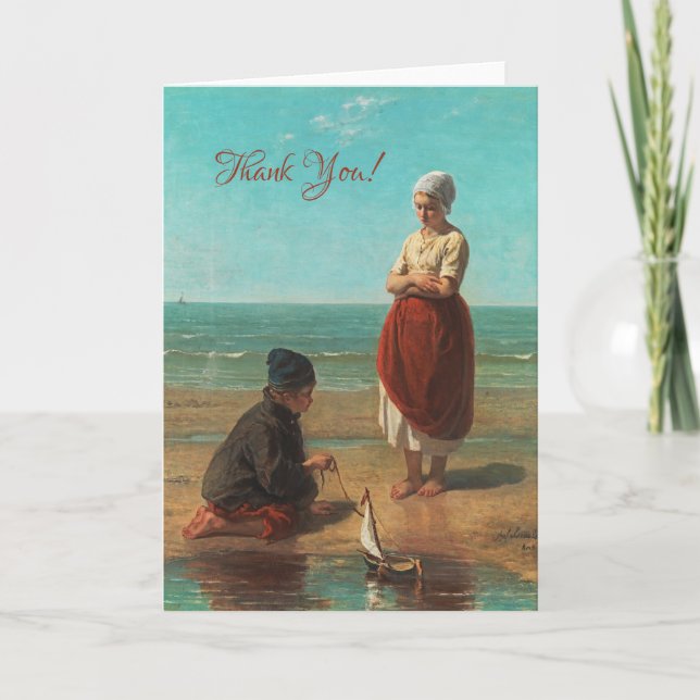 Tarjeta De Agradecimiento Niños del mar, Jozef Israels (Anverso)