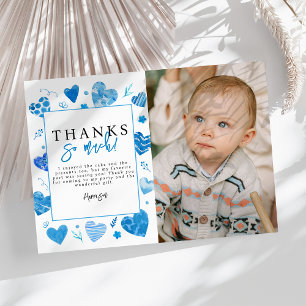 Tarjeta De Agradecimiento Niños desgarradores Foto Fiesta de cumpleaños Grac