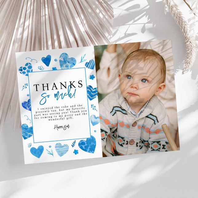 Tarjeta De Agradecimiento Niños desgarradores Foto Fiesta de cumpleaños Grac (Subido por el creador)