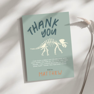 Tarjeta De Agradecimiento Niños Dinosaurios Fossil Dig Cumpleaños Gracias