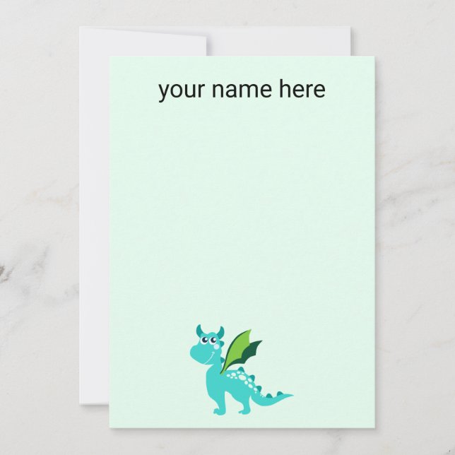 Tarjeta De Agradecimiento Niños Dragones Notecards personalizados (Anverso)