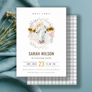 Tarjeta De Agradecimiento Niños Florales De La Granja De Vaca Santa Cualquie