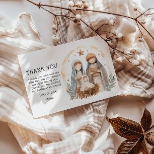 Tarjeta De Agradecimiento Niños Lindos Navidad Natividad Navidad