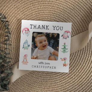 Tarjeta De Agradecimiento Niños Navidad 2 Foto Gracias