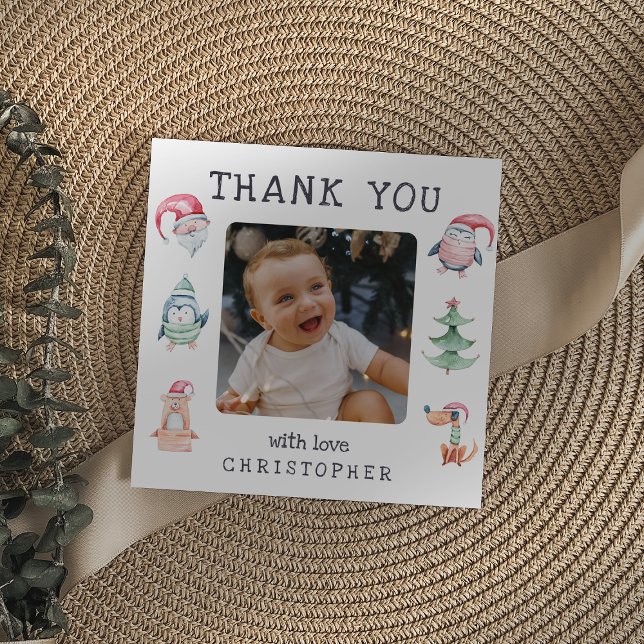 Tarjeta De Agradecimiento Niños Navidades 2 Foto Gracias (Subido por el creador)
