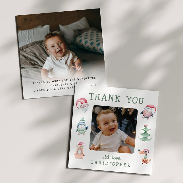 Tarjeta De Agradecimiento Niños Navidades 2 Foto Gracias (Subido por el creador)