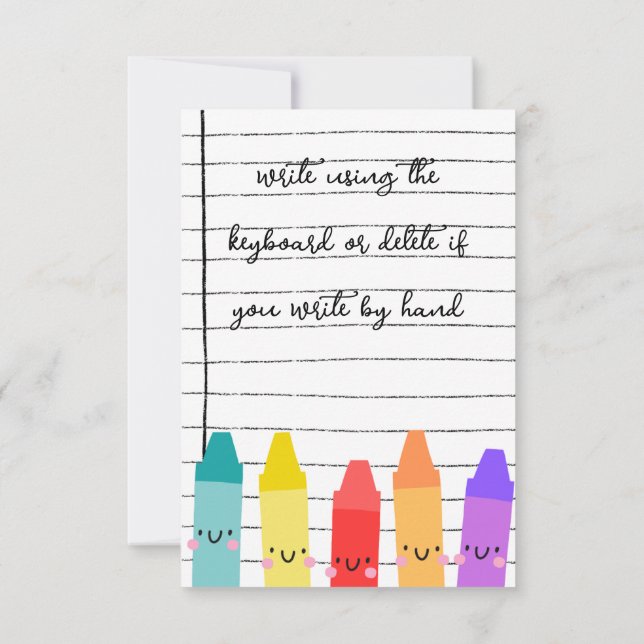 Tarjeta De Agradecimiento Niños pequeños (Reverso)