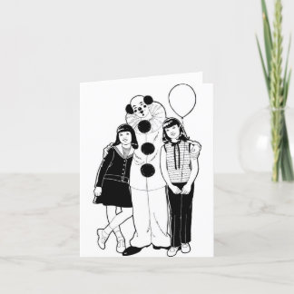 Tarjeta De Agradecimiento Niños retro con payaso