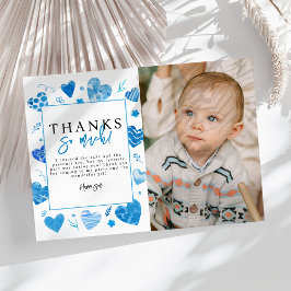 Tarjeta De Agradecimiento Niños rompecorazones Foto Fiesta de Cumpleaños Gra