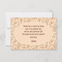 Tarjeta De Agradecimiento Niños salvajes del oeste en cumpleaños