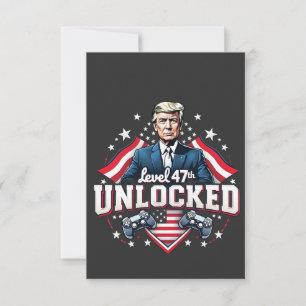 Tarjeta De Agradecimiento Nivel 47 desbloqueado Día de Inauguración de Trump