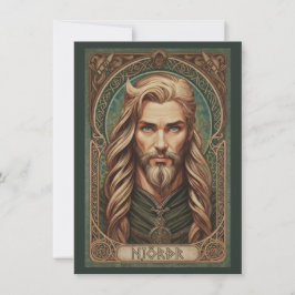 Tarjeta De Agradecimiento Njordr Norse God Art Flat Thank You Card