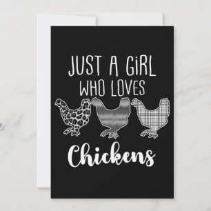 Tarjeta De Agradecimiento No 2/2, sólo un Chica que ama a las gallinas, grac