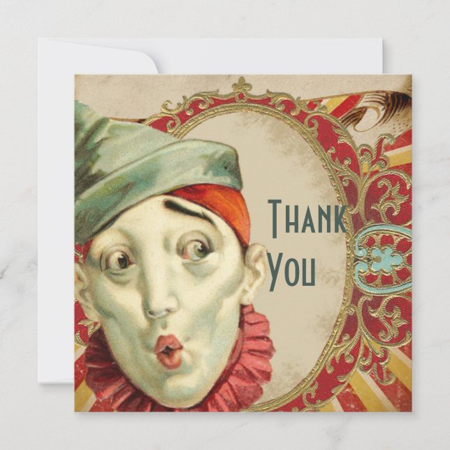 Tarjeta De Agradecimiento No Clowning Birthday Thank You (Anverso)