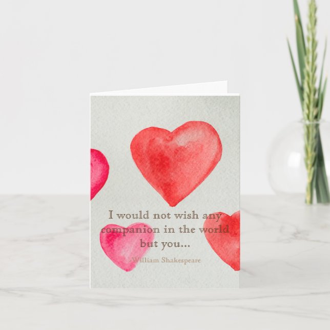 Tarjeta De Agradecimiento ...no deseo ningún compañero en el mundo pero tú (Anverso)