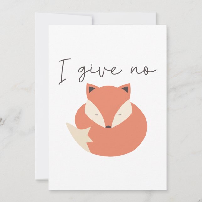 Tarjeta De Agradecimiento No doy Fox (Anverso)