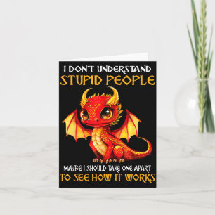 Tarjeta De Agradecimiento No Entiendo Personas Macho Amantes De Dragones Lin