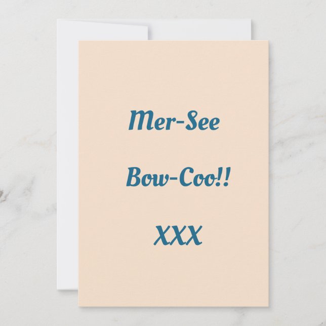 Tarjeta De Agradecimiento ¡No es la ortografía real! (Anverso)