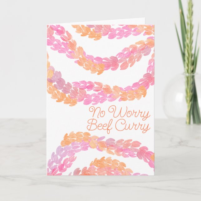 Tarjeta De Agradecimiento No hay curry de carne de res preocupante (Anverso)