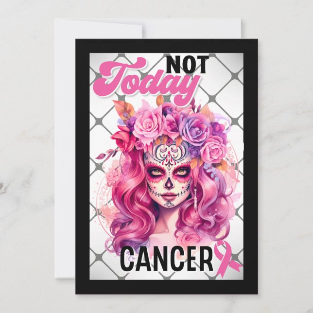 Tarjeta De Agradecimiento No hoy _ Conciencia sobre el cáncer de mama (Anverso)