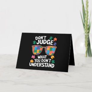 Tarjeta De Agradecimiento No Juzgues Entiende Ama Autista Conciencia del Aut