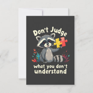 Tarjeta De Agradecimiento No juzgues lo que no entiendes el autismo