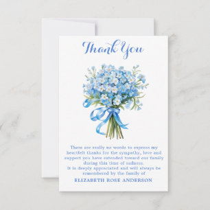 Tarjeta De Agradecimiento No Me Olvides Floral Memorial Simpatía Funeral