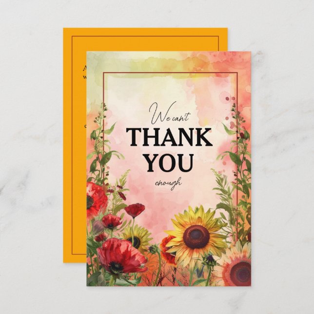 Tarjeta De Agradecimiento 🌻 No podemos agradecerte los mantos soleados y lo (Anverso / Reverso)
