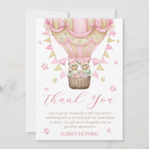 Tarjeta De Agradecimiento No Podemos Esperar Más Baby Shower de Gemelas