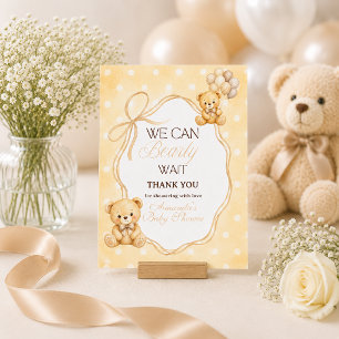Tarjeta De Agradecimiento No Podemos Esperar Más Oso De Peluche Neutral Baby