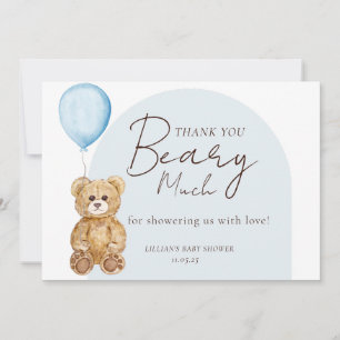 Tarjeta De Agradecimiento No Podemos Esperar Más Oso De Peluche Niño Shower