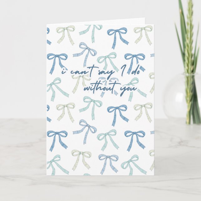 Tarjeta De Agradecimiento No puedo decir que lo hago sin ti azul (Anverso)