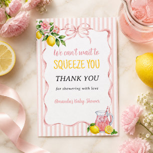 Tarjeta De Agradecimiento No puedo esperar para abrazar a Floral Lemon Baby 