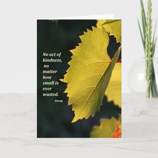Tarjeta De Agradecimiento No se pierde ningún acto de la amabilidad nunca (Anverso)