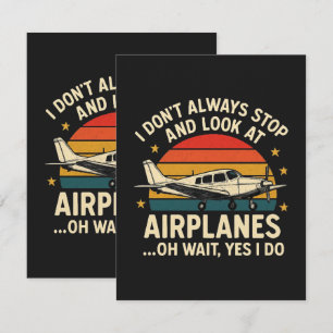 Tarjeta De Agradecimiento No Siempre Me Detengo Y Miro Los Aviones