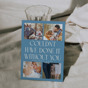 Tarjeta De Agradecimiento No Sin Ti Boda 4-Foto Denim Azul